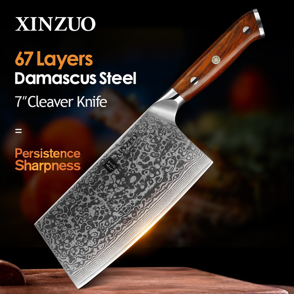 7 inch Chinese Meat Cleaver Knife Stainlee Steel Kitchen Chef Cooking  Cutlery