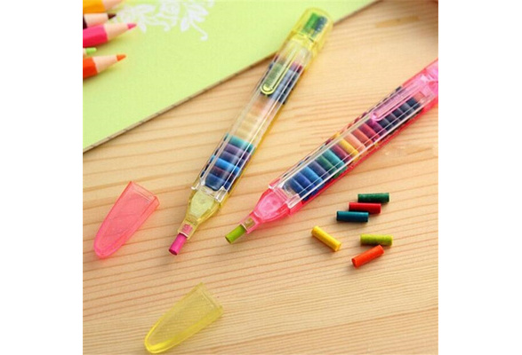 Hot Sale 3PCS Colorful Cute Stacker Pen Swap Face Crayons Children's Gifts Smile 