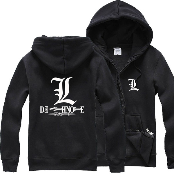 Death Note Anime Yan L Diffuse Hoodie Long Sleeve Zip Jacket Wish