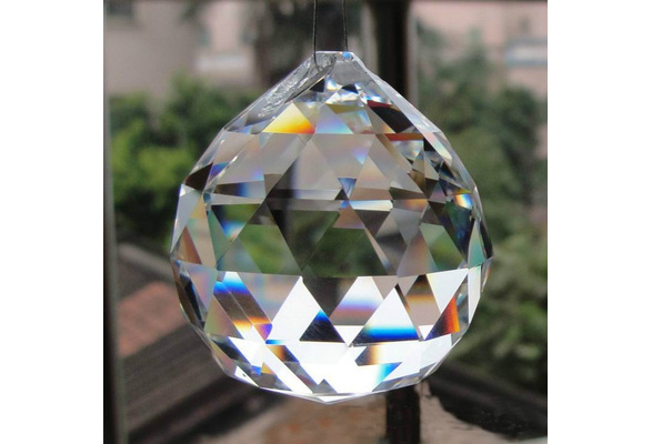 75MM Large Octagon Faceted Glass Crystal 1Hole Prism Chandelier Part SunCatcher 
