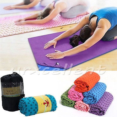 Non Slip Yoga Mat Cover Towel Blanket Sport Fitness Exercise Pilates Workout 