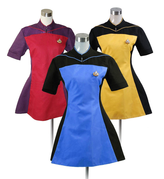 Star Trek TNG Skant Dress Uniform Cosplay Costume Halloween Red/Yellow/Blue 
