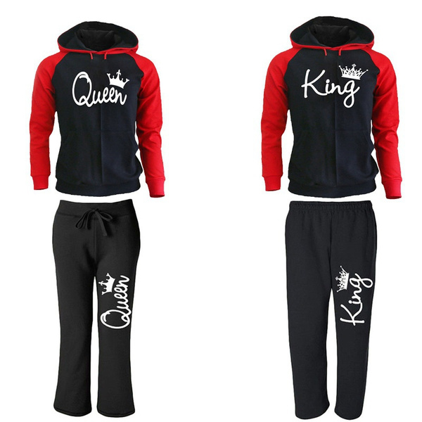 red king and queen hoodies