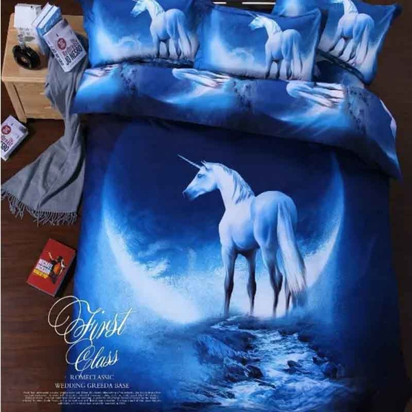 Universe Outer Space Fly Horse Themed, Single Twin Size Bed Sheets