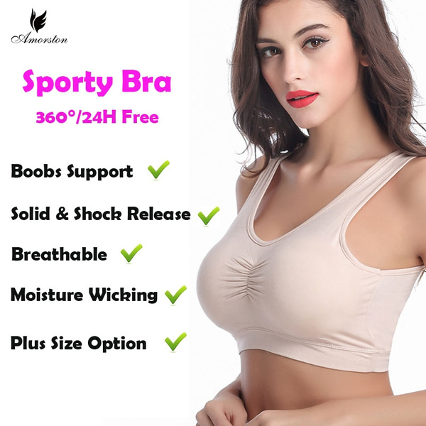Amorston Women's Causal Bra Sports Bra Stretchy Bamboo Fabric Fitness