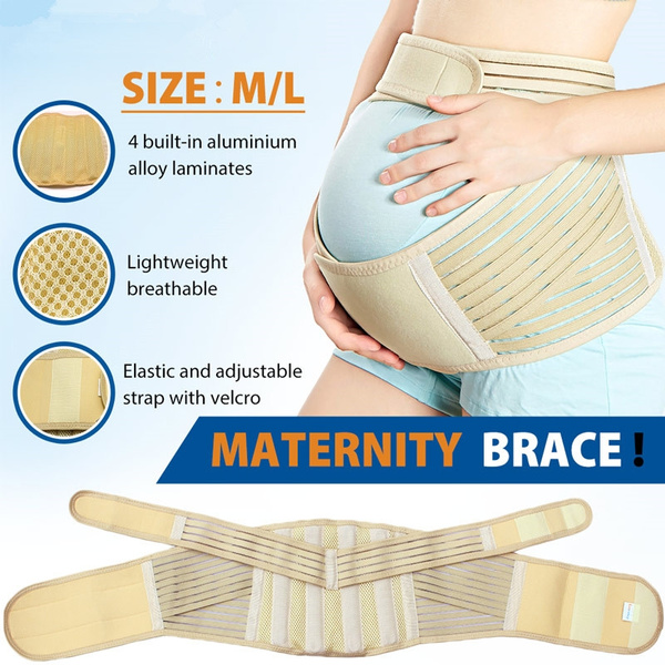 Abdominal Binder Postpartum Belly Band for Post Abdomen Surgery C-section  Recovery Compression Wrap Back Support Belt (Medium, Beige)