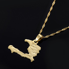 goldplated, Map, mappendant, goldpendant