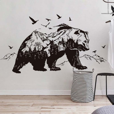 Mountain Black Bear Animal Cute Wall Sticker Living Room Bedroom Decoration Murals PVC Stickers Fast Shipping