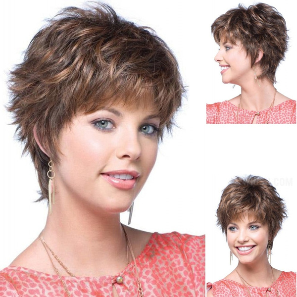 Short brown 2024 wig female