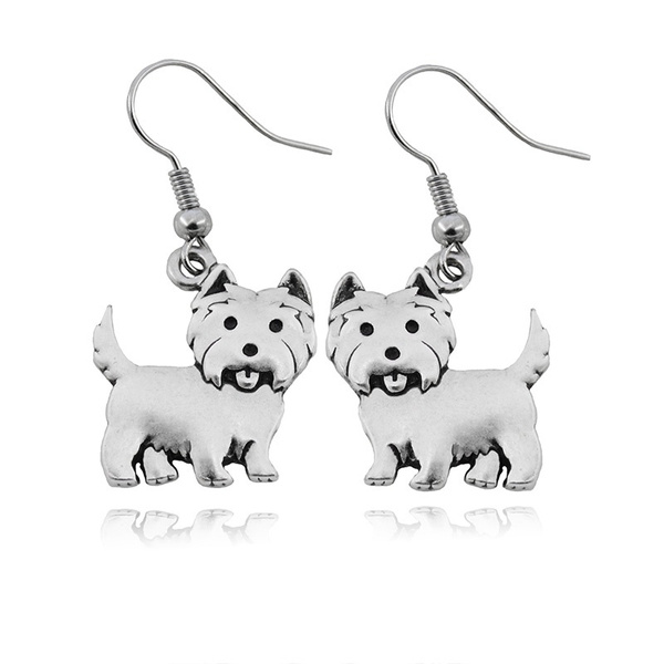 westie earrings