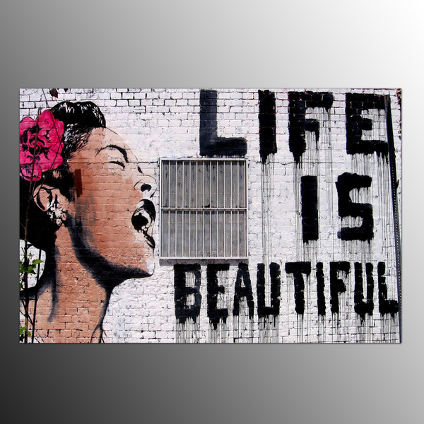 Banksy Graffiti Painting Wall Art Decoration Canvas Wall Art Life Is Beautiful Wall Art Print Wish