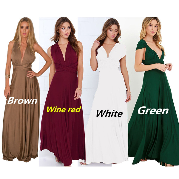 encuentro Ortodoxo Una noche Summer Sexy Women Red Beach Long Bandage Multiway Convertible Dresses  Infinity Wrap Robe Maxi Dress Wrap Vestidos 2018 | Wish