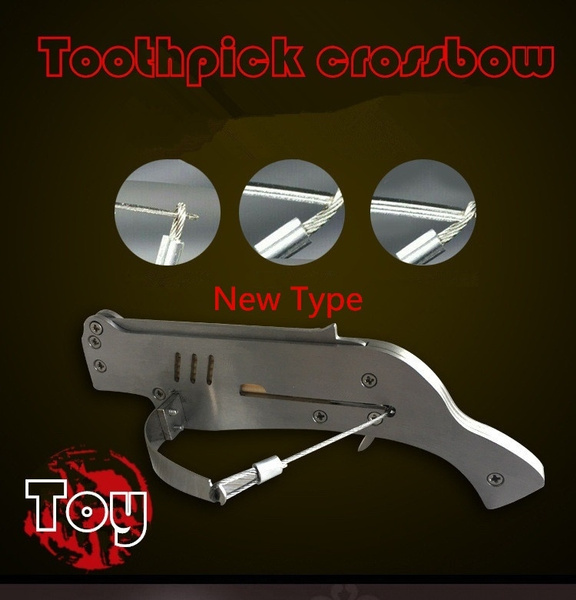 Mini Crossbow Stainless Steel Toothpicks Arrow Bow 3 Pull Options