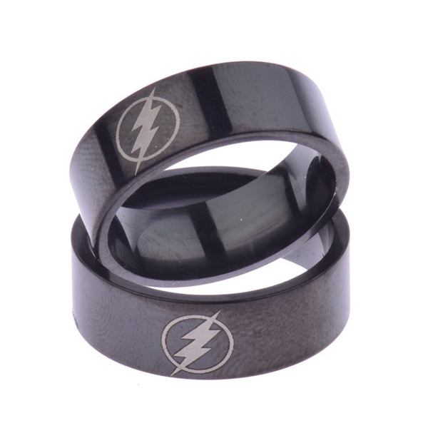 LIMSUP Men's Stainless Steel Reverse Flash Signet Ring for Men Biker  Thunder Bolt Rings Jewelry Black Size 7|Amazon.com