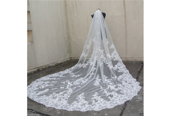 New Simple Wedding Veil Leaves Lace Wave Edge Church Long Tailing Bridal  Veils Wedding Trip Shooting Bride's Veil - Bridal Veils - AliExpress