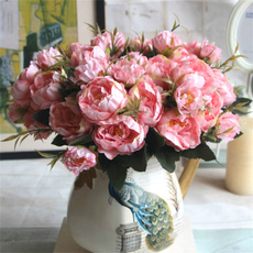 1 Bouquet / 8 Heads Mini Poeny Artificial Silk Flowers Bouquet Wedding Home Decor