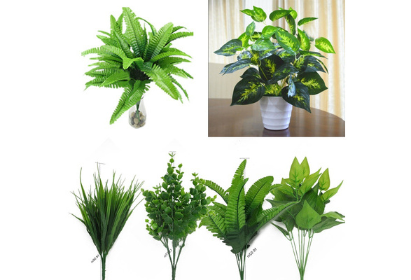 Artificial Plants Indoor Outdoor Fake Leaf Foliage Bush Home Office Vivid Decor
