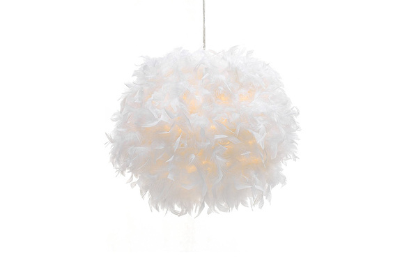 large white feather light shade