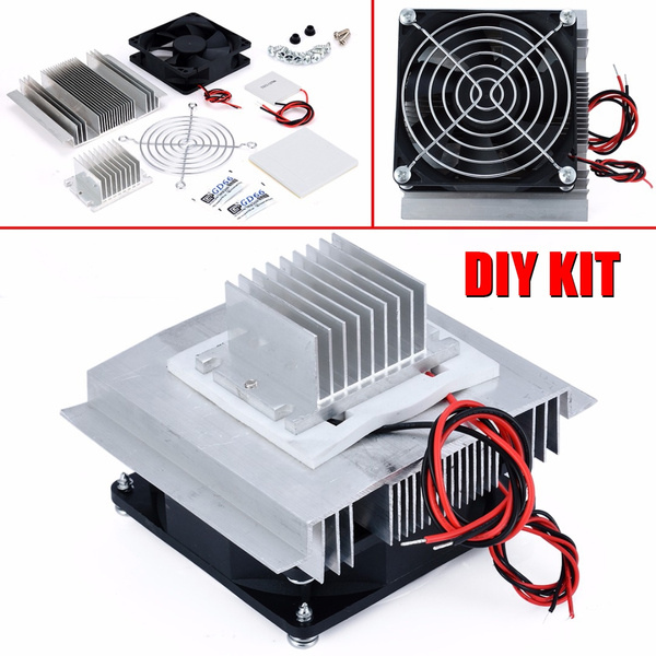 Thermoelectric Mini Fridge,2-chip 12V 240W Electronic Semiconductor Refrigeration Kit DIY Air Cooling System Air Cooling Semiconductor Cooler DIY Kit