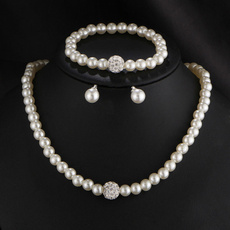 Set, Jewelry, pearls, fauxpearl