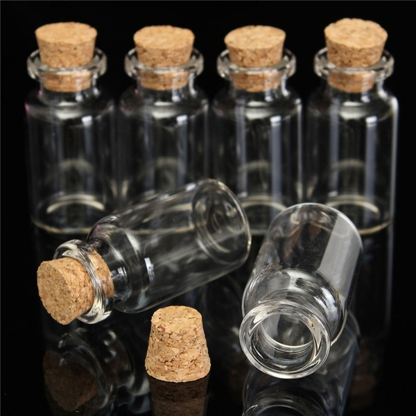 50pcs Mini Small Glass Bottles with Cork Stopper Tiny Vials Wish Jars Containers