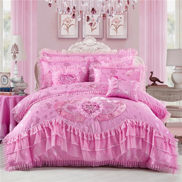pink ruffle bed skirt queen