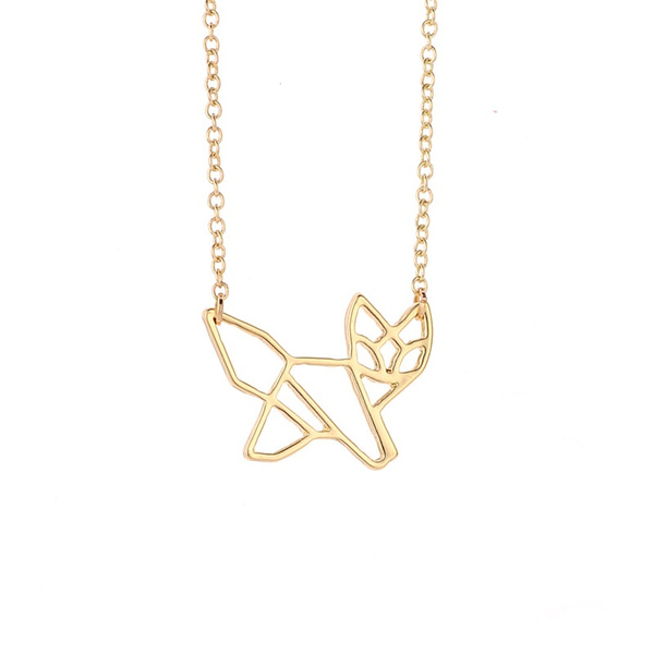 geometric fox necklace
