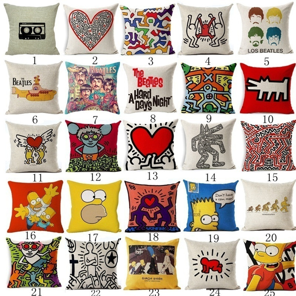 keith haring throw pillow