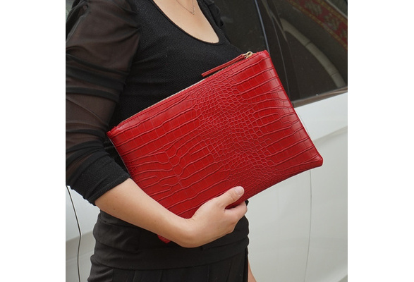 Women's Crocodile Pattern Clutch Envelope Bag