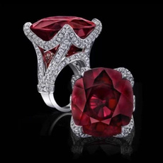 Women's Fashion Red Ruby Wedding Rings Size 6-10