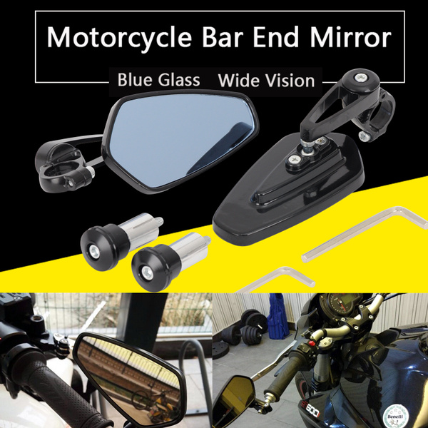 7//8/" Universal Motorbike//Motorcycle Handle Bar End Rearview Side Mirror Aluminum