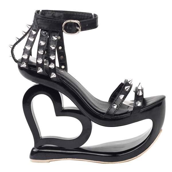black wedge evening shoes