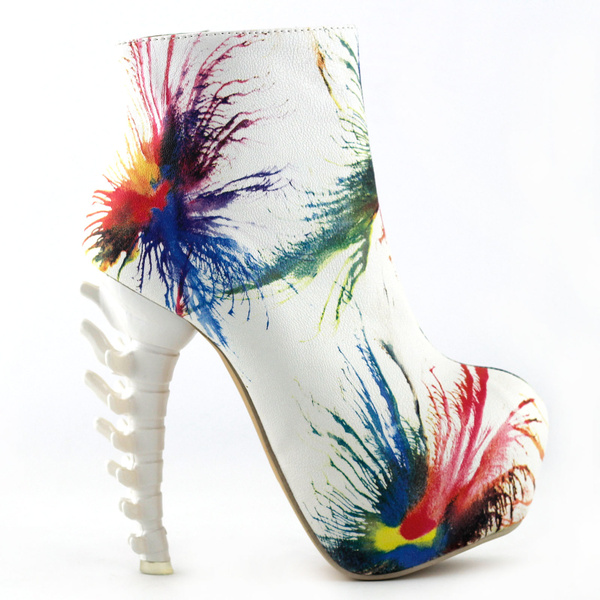 multi colored ankle boots