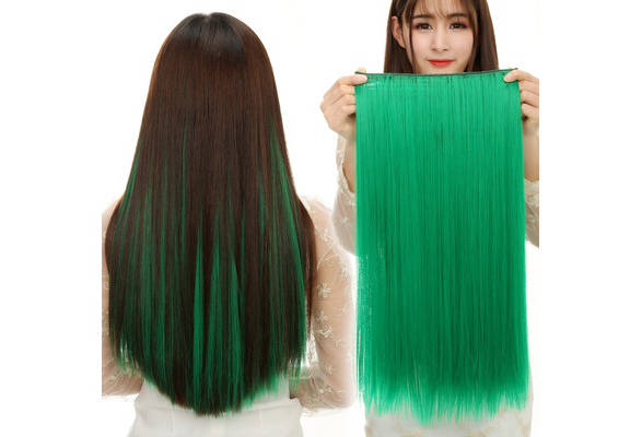 Green ponytail extension sale