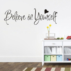 56*20CM  "Believe In Yourself" Vinyl Sticker New Removable Waterproof Wall Decal Inspirational Motto 