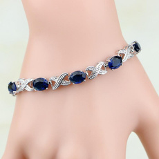 Charm Bracelet, Sterling, beautifulbeadsbracelet, bluesapphirebracelet