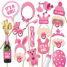 Baby Shower Its A Girl Pink Photo Booth Props Photobooth DIY Kits on Sticks Perfect Baby Shower Babyshower Decoration Favor Gifts