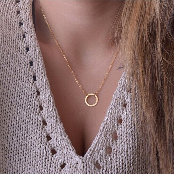 Dainty circle necklace, Karma necklace, Gold circle necklace, Minimalist  necklace, Layering necklace, Tiny pendant necklace, Gold necklace