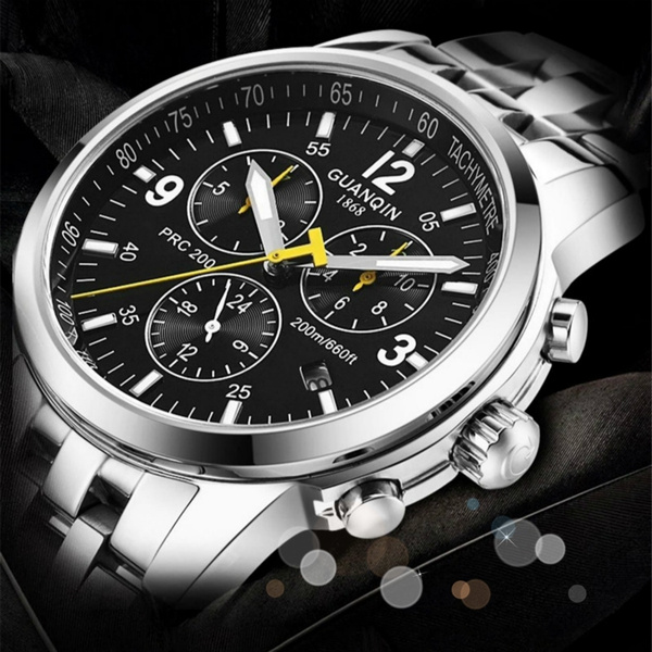 Mens Watches Top Brand Luxury GUANQIN Watch Men Automatic Self Wind Luminous Clock Sport Full Steel Wristwatch