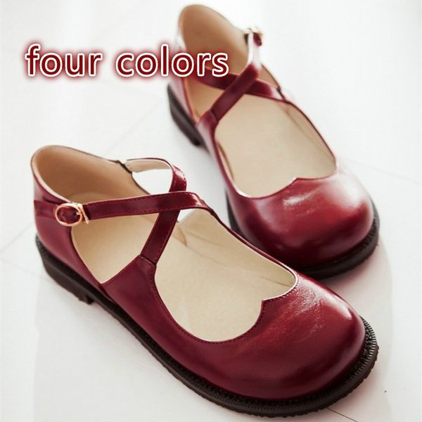 round toe mary jane flats