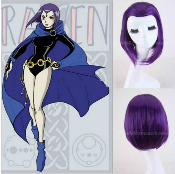 Raven From Teen Titans Straight Purple Anime Cosplay Party Costume