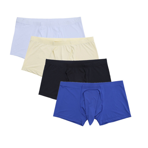 Men's Cotton Boxer Briefs Shorts Sheath Closed Crotch Underwear ...