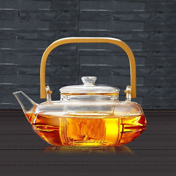 Bamboo & Glass Tea Kettle