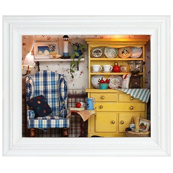 Cuteroom DIY casa de muñecas de madera caja de habitación hecha a mano Cuteroom DIY casa de muñecas de madera caja de habitación hecha a mano