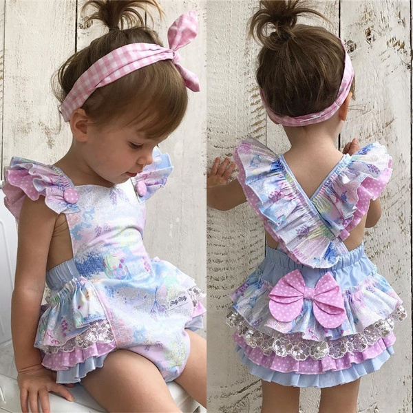 Floral Newborn Baby Girl Bodysuit Romper Jumpsuit Outfits Sunsuit