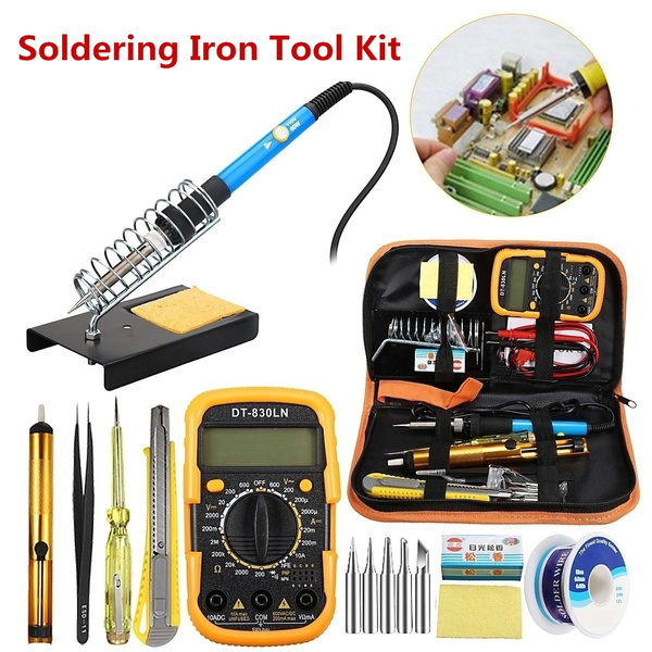 60PCS 60W Electric Soldering Iron,Adjustable Temperature Welding Multimeter Tool US 110V 60PCS 60W Electric Soldering Iron,Adjustable Temperature Welding Multimeter Tool US 110V