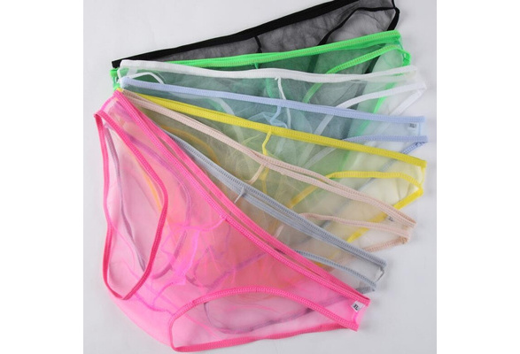 Transparent Panties Mens Breathable Briefs See Through Mesh Low-waist  Underwear xw-ZFN