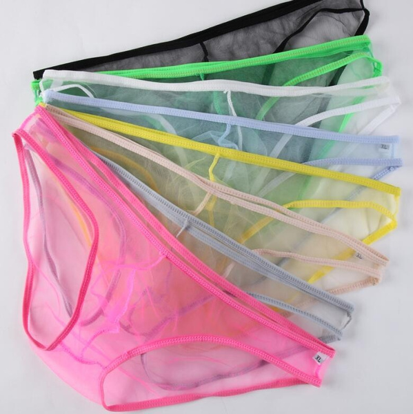 Transparent Panties Mens Breathable Briefs See Through Mesh Low-waist  Underwear xw-ZFN