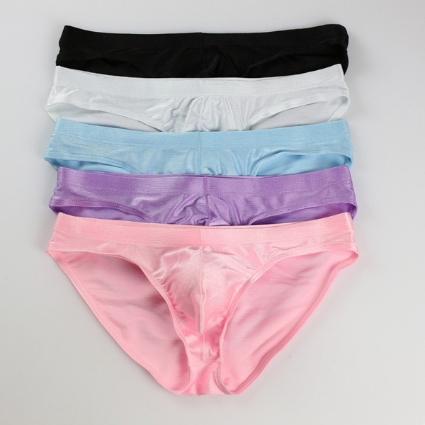Man Briefs Seamless Men's Bright Briefs Underwear Low-waist Panties Sexy  Fashion Silky Underwear