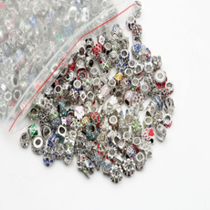 45g(about 20pcs) Mixed Crystal Big Hole Beads for Charms Bracelet Making